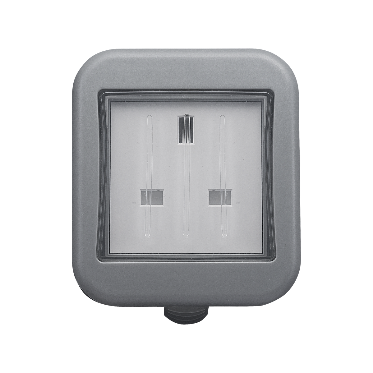 Outdoor Single Unswitched Socket 13A IP55 – Grey – BG WPB23-01 front view