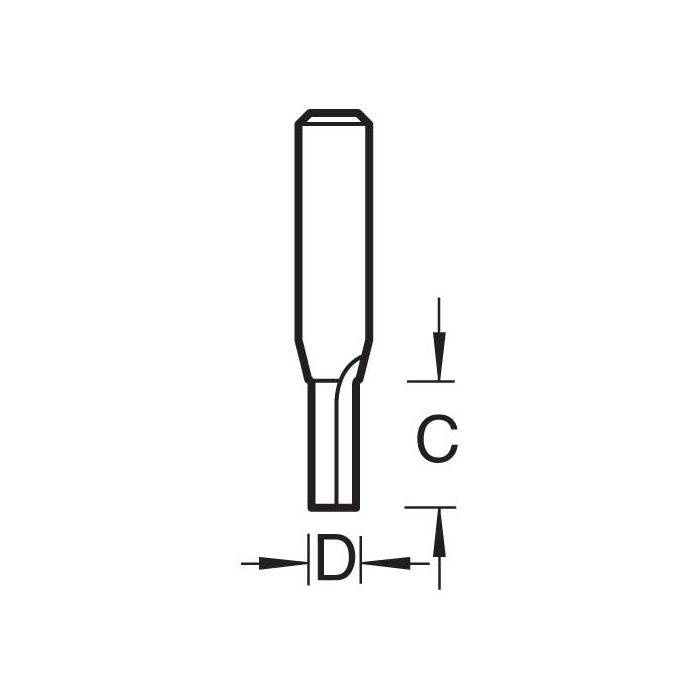 TREND - C008X1/4TC - Two Flute Cutter 6.3mm diameter