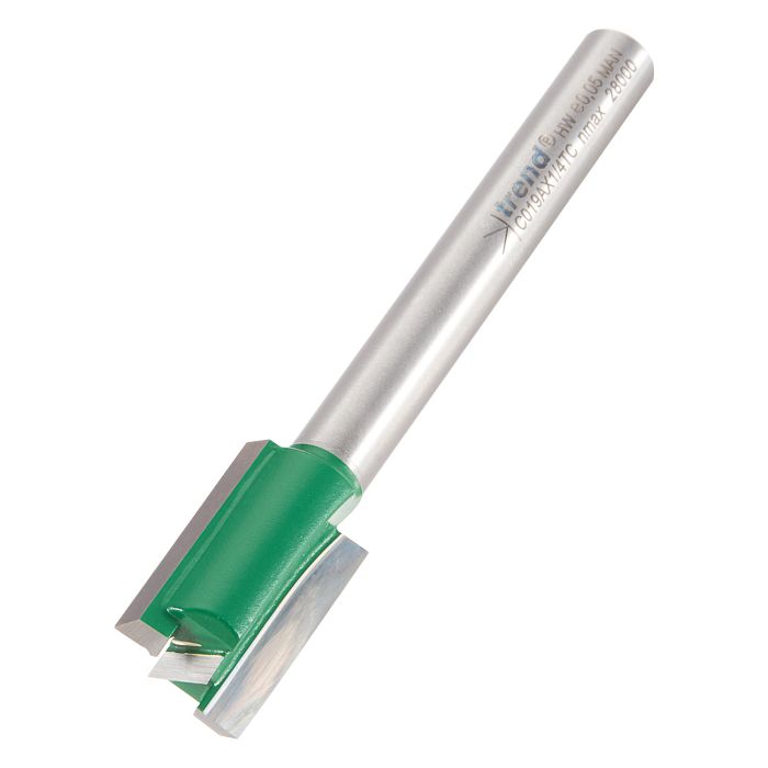 TREND - C019AX1/4TC - Trend Craft Pro 12mm x 19mm 1/4in shank router cutter bit for use with Trend Hinge Jigs