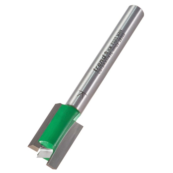 TREND - C019AX1/4TC - Trend Craft Pro 12mm x 19mm 1/4in shank router cutter bit for use with Trend Hinge Jigs