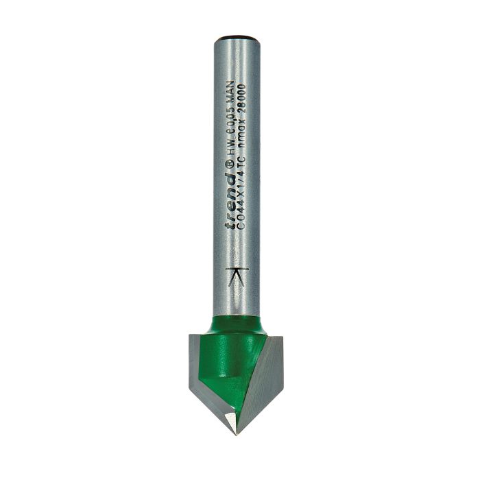 TREND - C044X1/4TC - Chamfer V groove cutter angle=45 degrees