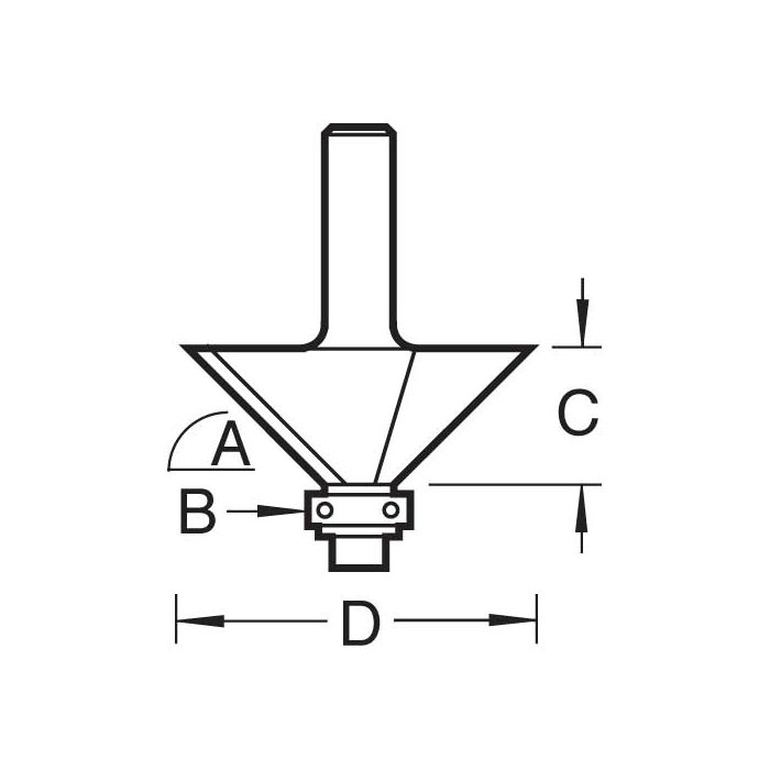 TREND - C049X1/4TC - Self guided chamfer angle=45 degrees x 12.7mm Cut