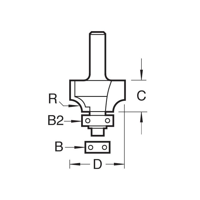 TREND - C074X1/4TC - Rounding over 3.2mm radius x 9.5mm cut