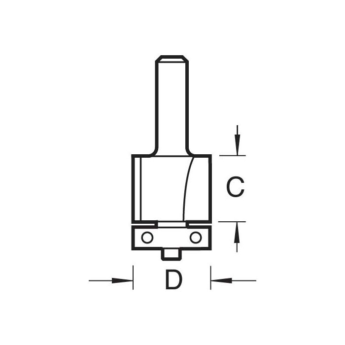 TREND - C168X1/4TC - Guided trimmer 6.35mm diameter x 25.4mm