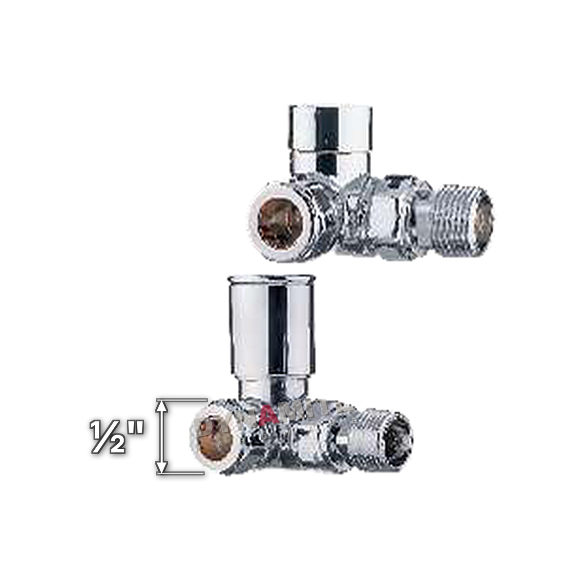 Chrome Corner Towel Rail Valves - Pair ½"