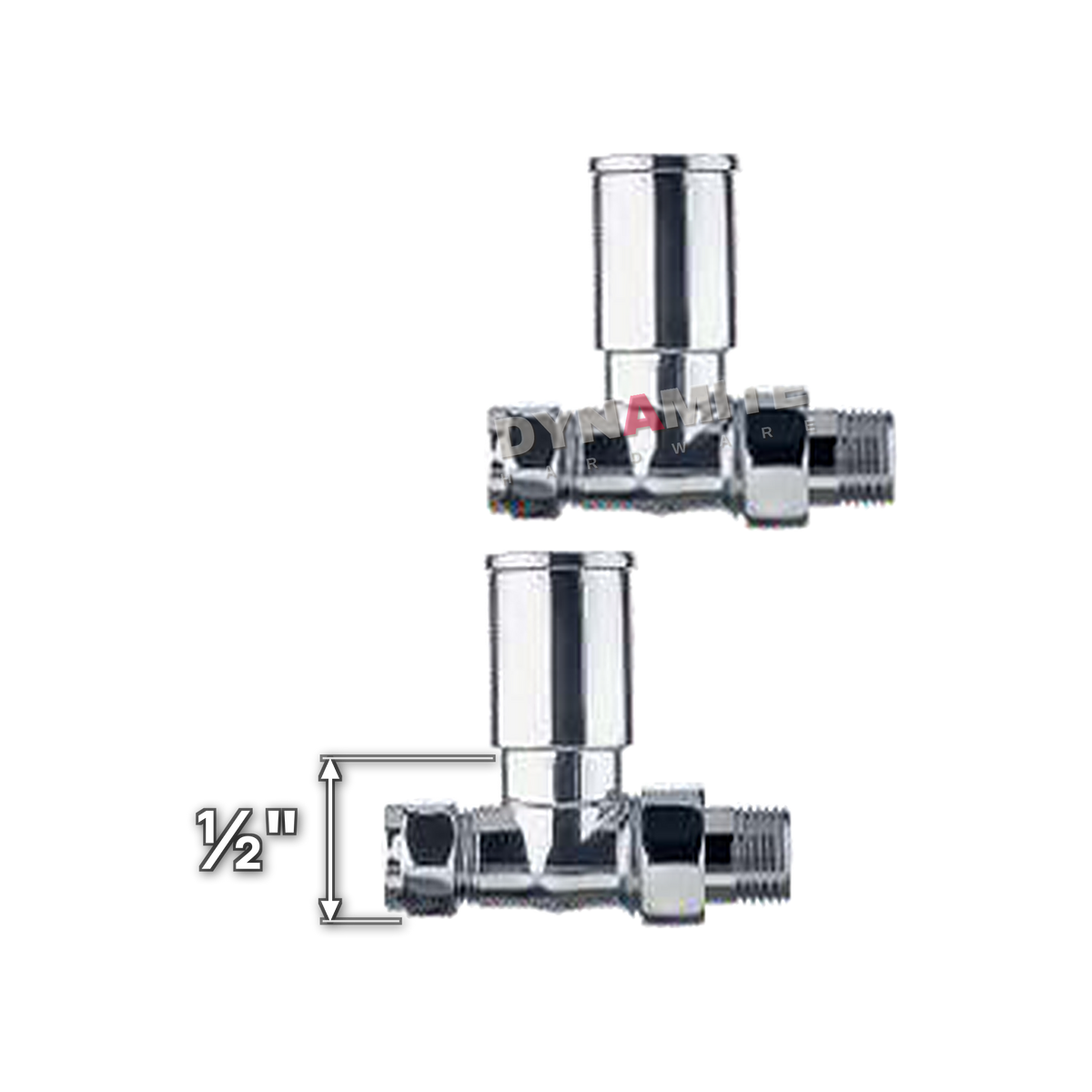 Chrome Towel Rail & Radiator Valves - Pair ½" - Straight