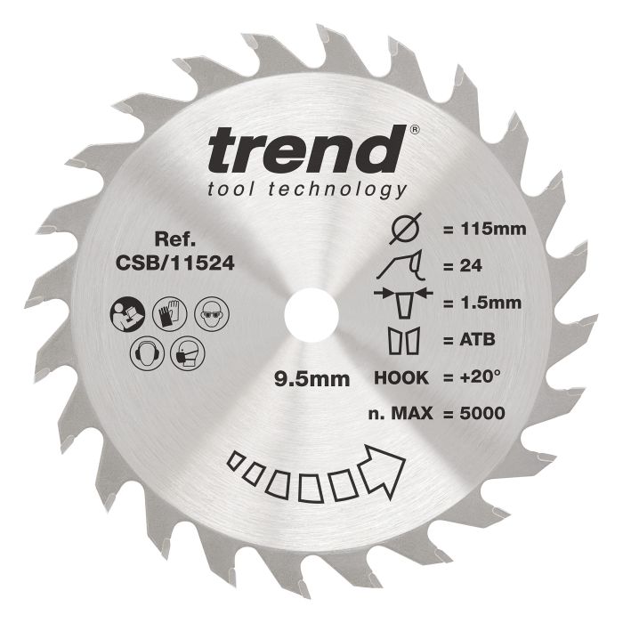 CSB/11524 - Trend Wood Circular Saw Blade 115mm x 9.5mm x 24T