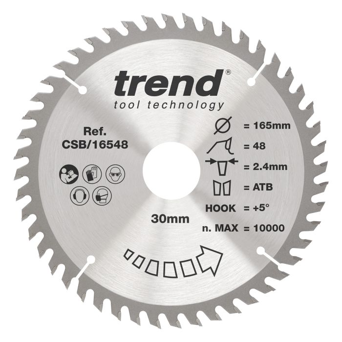 CSB/16548 - Trend Wood Circular Saw Blade 165mm x 30mm x 48T