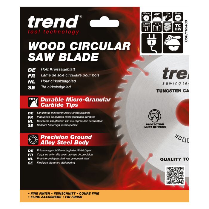 CSB/16548B - Trend Wood Circular Saw Blade 165mm x 20mm x 48T