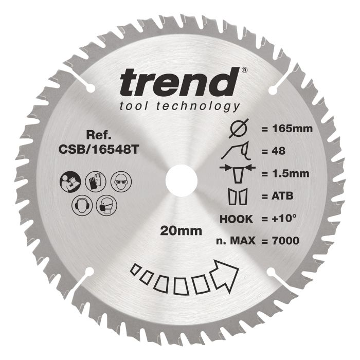 CSB/16548T - Trend Wood Cordless Circular Saw Blade 165mm x 20mm x 48T