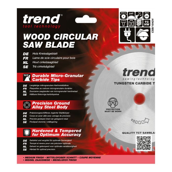 CSB/18424 - Trend Wood Circular Saw Blade 184mm x 16mm x 24T