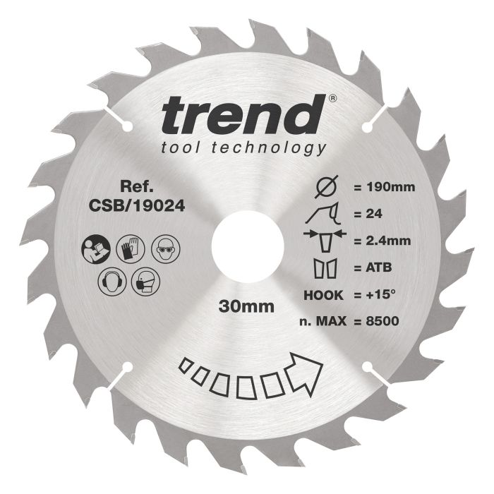CSB/19024 - Trend Wood Circular Saw Blade 190mm x 30mm x 24T
