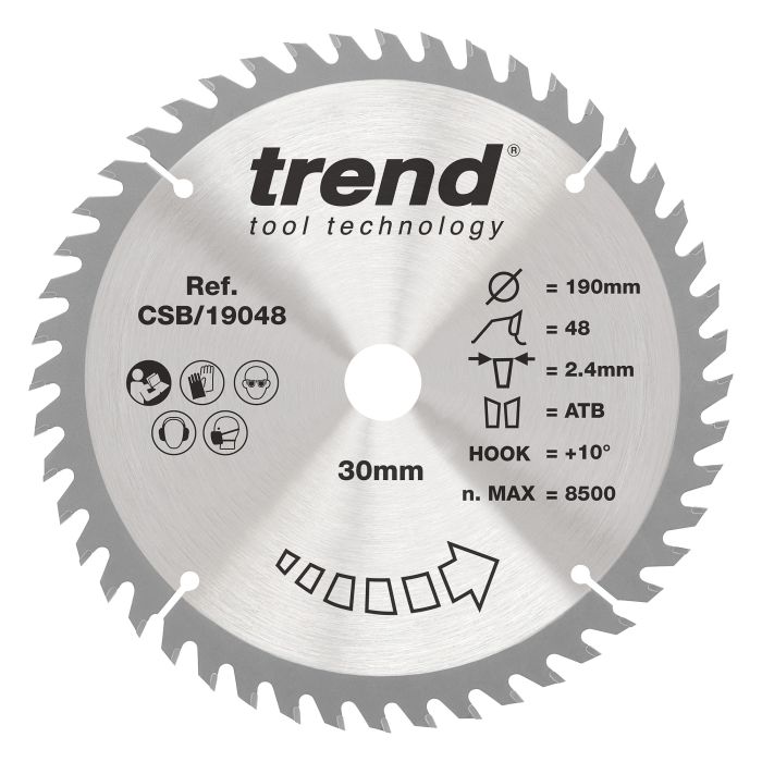 CSB/19048 - Trend Wood Circular Saw Blade 190mm x 30mm x 48T