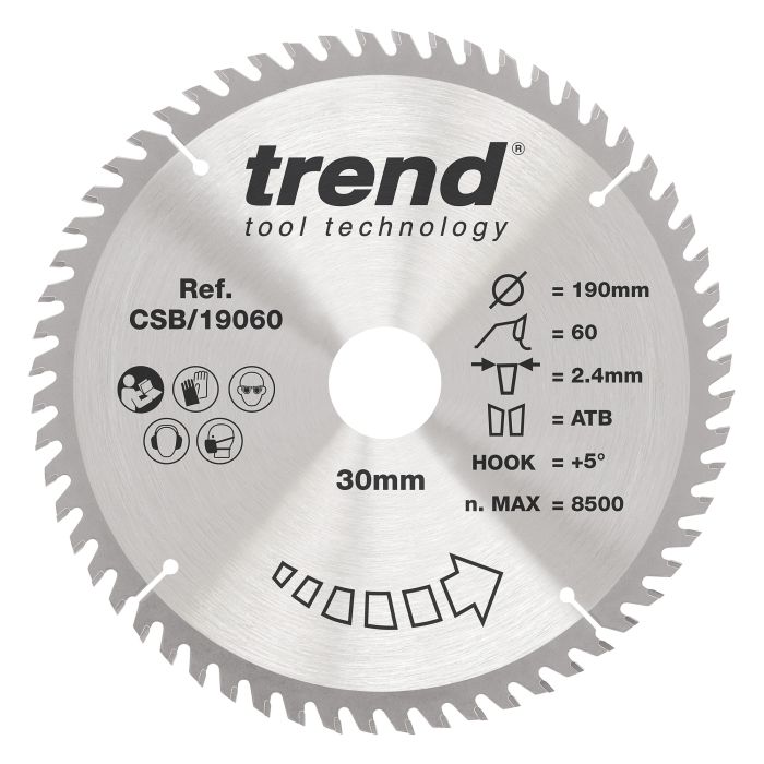 CSB/19060 - Trend Wood Circular Saw Blade 190mm x 30mm x 60T