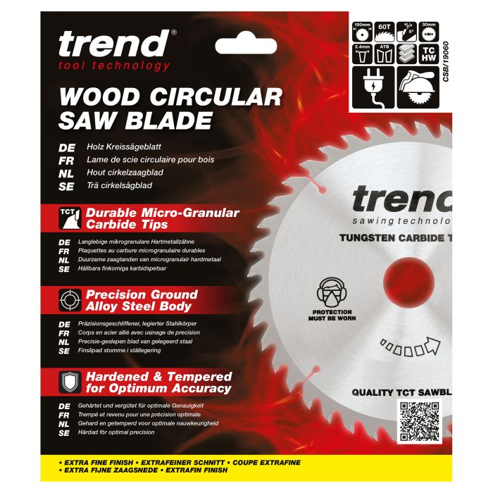 CSB/19060 - Trend Wood Circular Saw Blade 190mm x 30mm x 60T