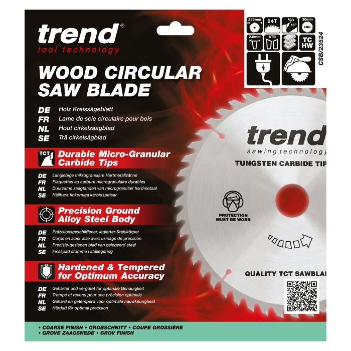 CSB/23524 - Trend Wood Circular Saw Blade 235mm x 30mm x 24T