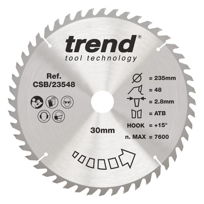CSB/23548 - Trend Wood Circular Saw Blade 235mm x 30mm x 48T