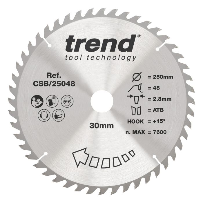 CSB/25048 - Trend Wood Circular Saw Blade 250mm x 30mm x 48T