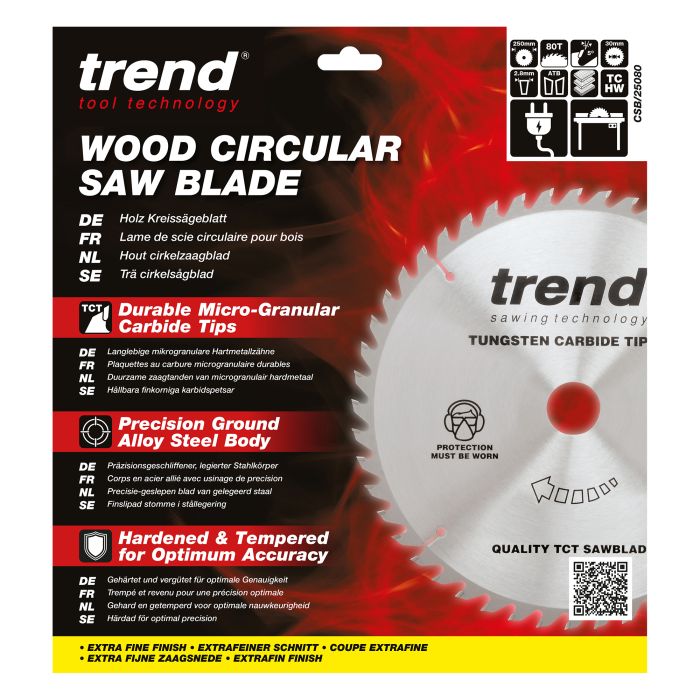 CSB/25080 - Trend Wood Circular Saw Blade 250mm x 30mm x 80T