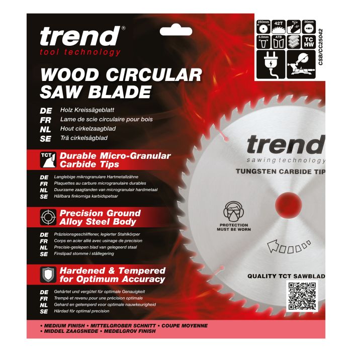 CSB/CC25042 - Trend Wood Mitre Saw Blade 250mm x 30mm x 42T