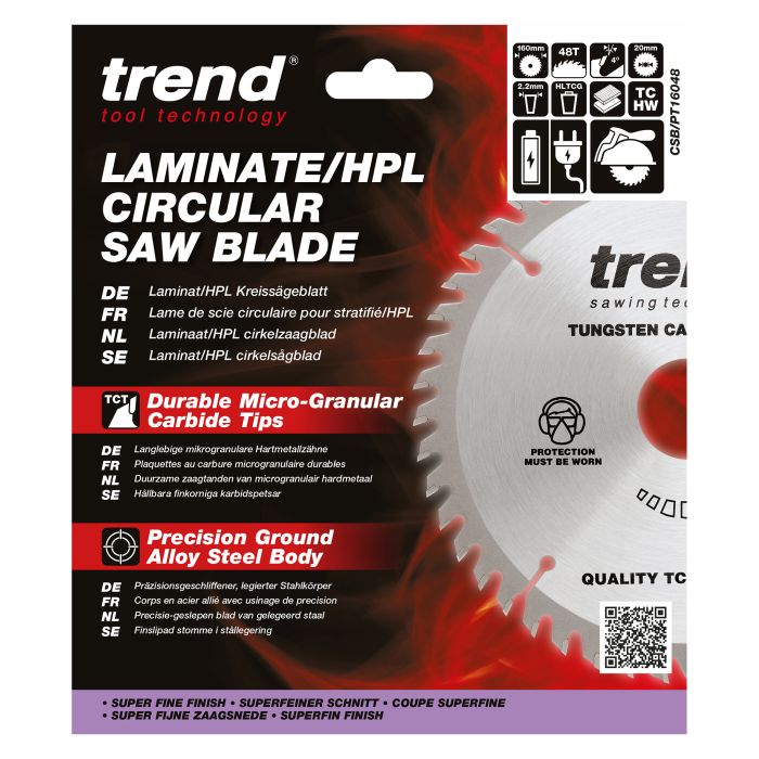 CSB/PT16048 - Trend Laminate/HPL Circular Saw Blade 160mm x 20mm x 48T