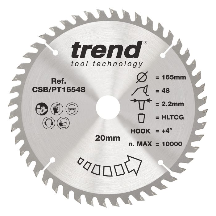 CSB/PT16548 - Trend Laminate/HPL Circular Saw Blade 165mm x 20mm x 48T