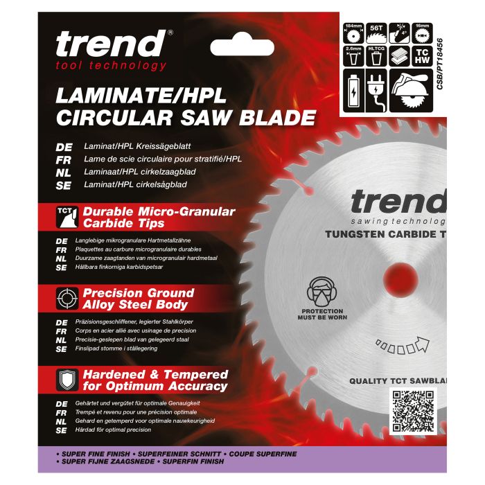 CSB/PT18456 - Trend Laminate/HPL Circular Saw Blade 184mm x 16mm x 56T