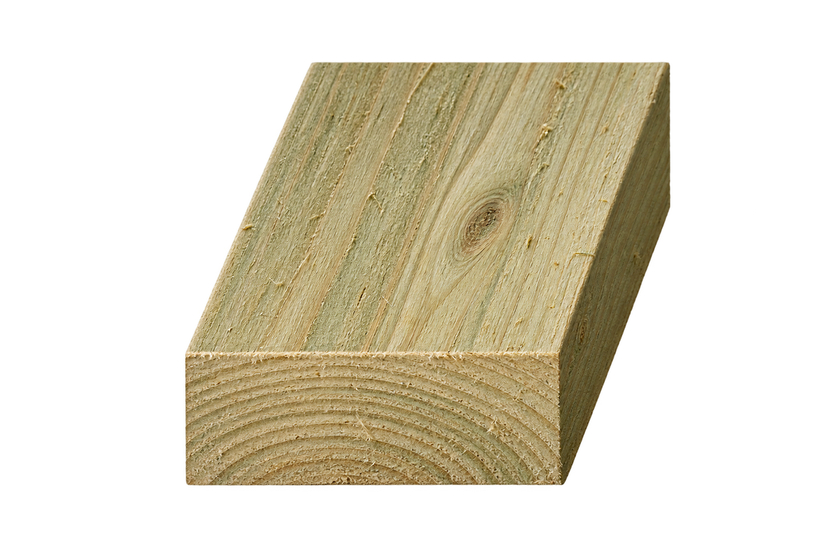 100mm × 35mm green treated timber section. Representative image; nominal dimensions.