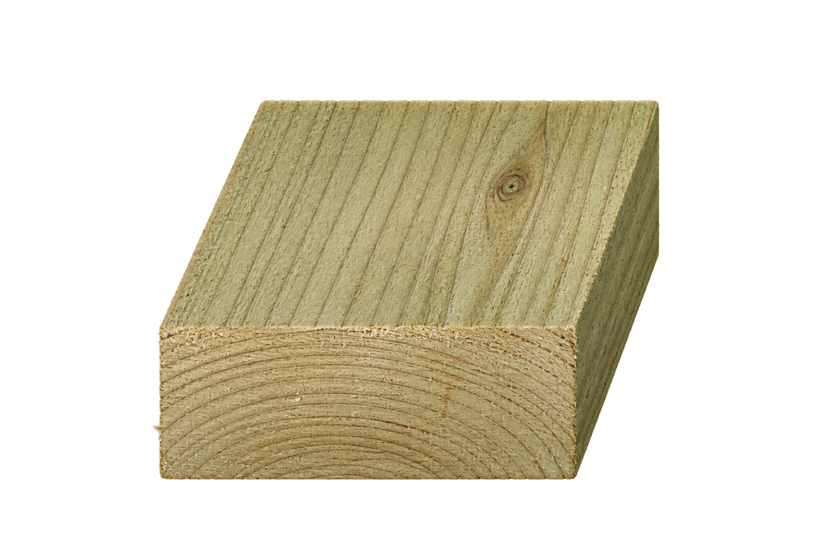 Realistic green treated timber end profile, 125mm × 44mm nominal section