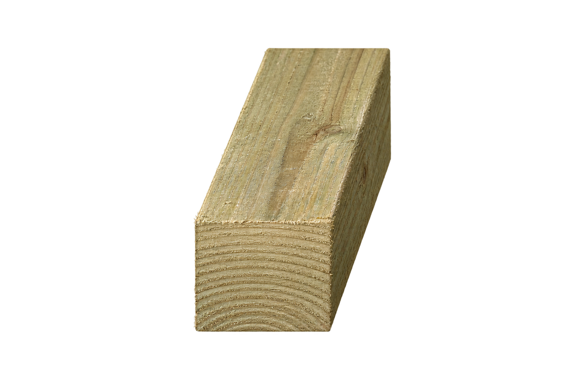 Realistic green treated timber end profile, 50mm × 44mm nominal section