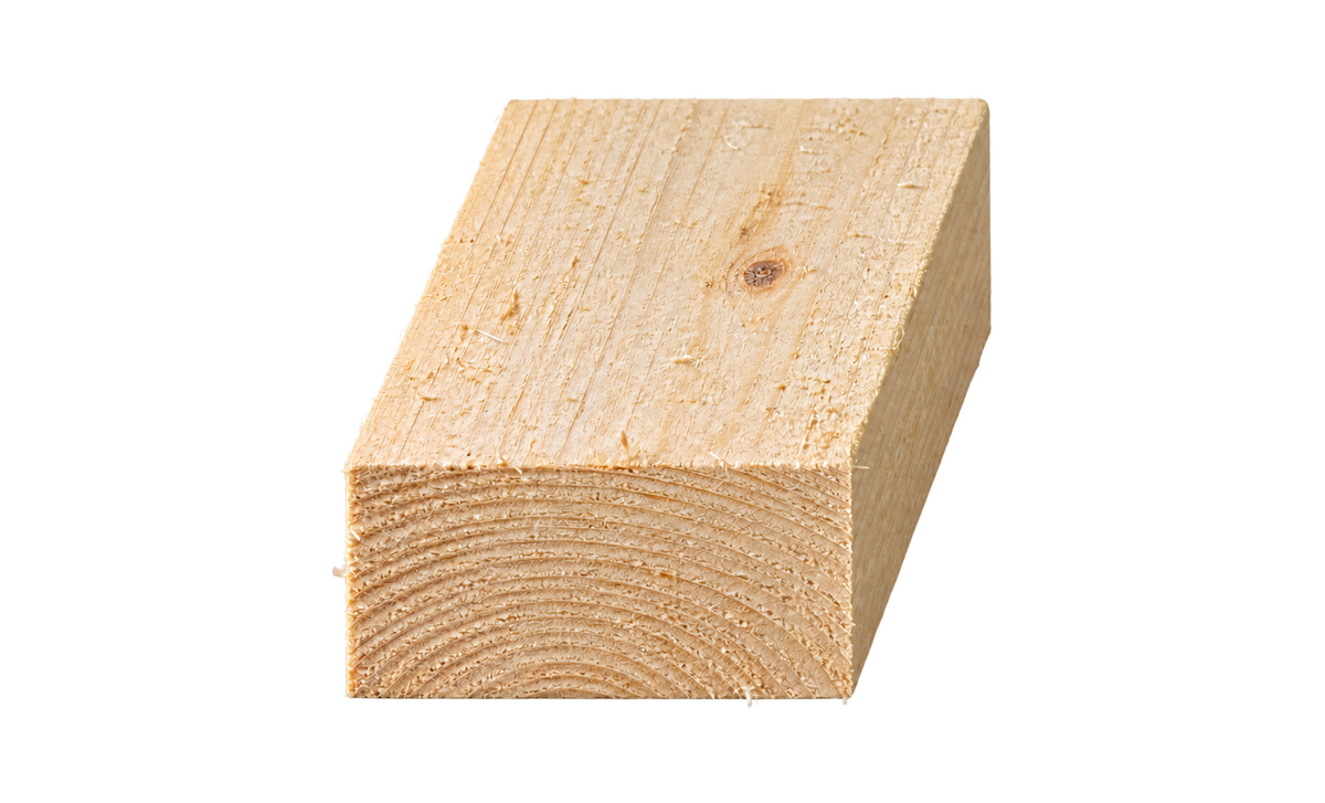 Rough timber cross-section, 100mm × 44mm