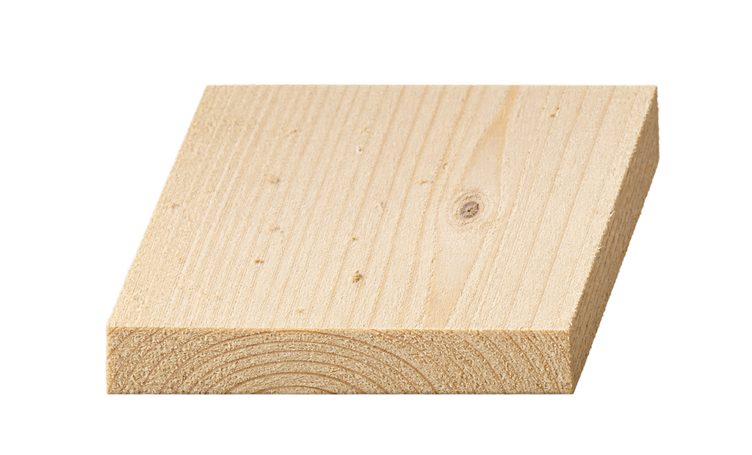 Rough timber cross-section, 150mm × 22mm