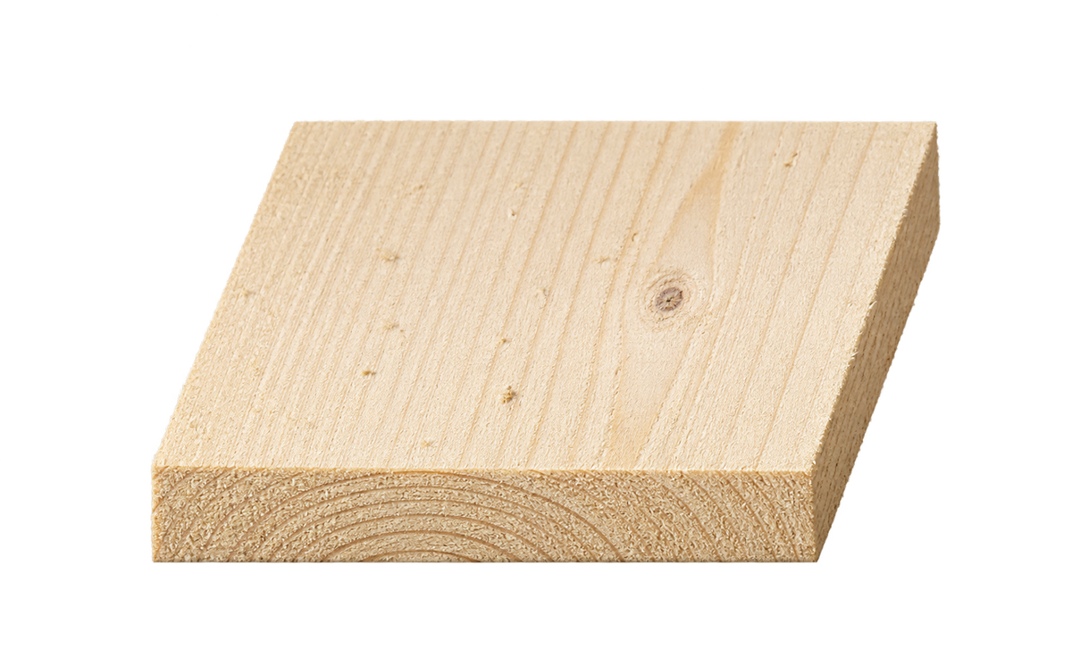 Rough timber cross-section, 150mm × 22mm