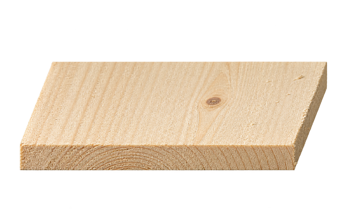 Rough timber cross-section, 225mm × 22mm