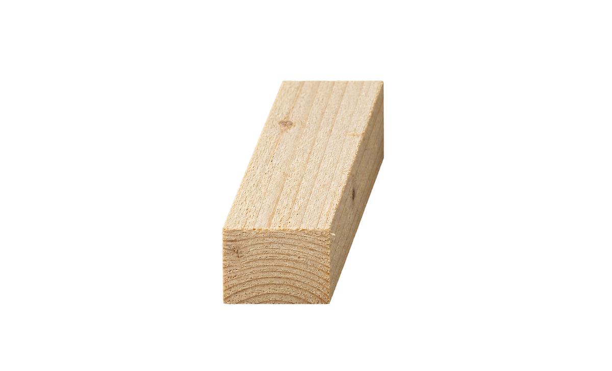 Rough timber cross-section, 50mm × 35mm