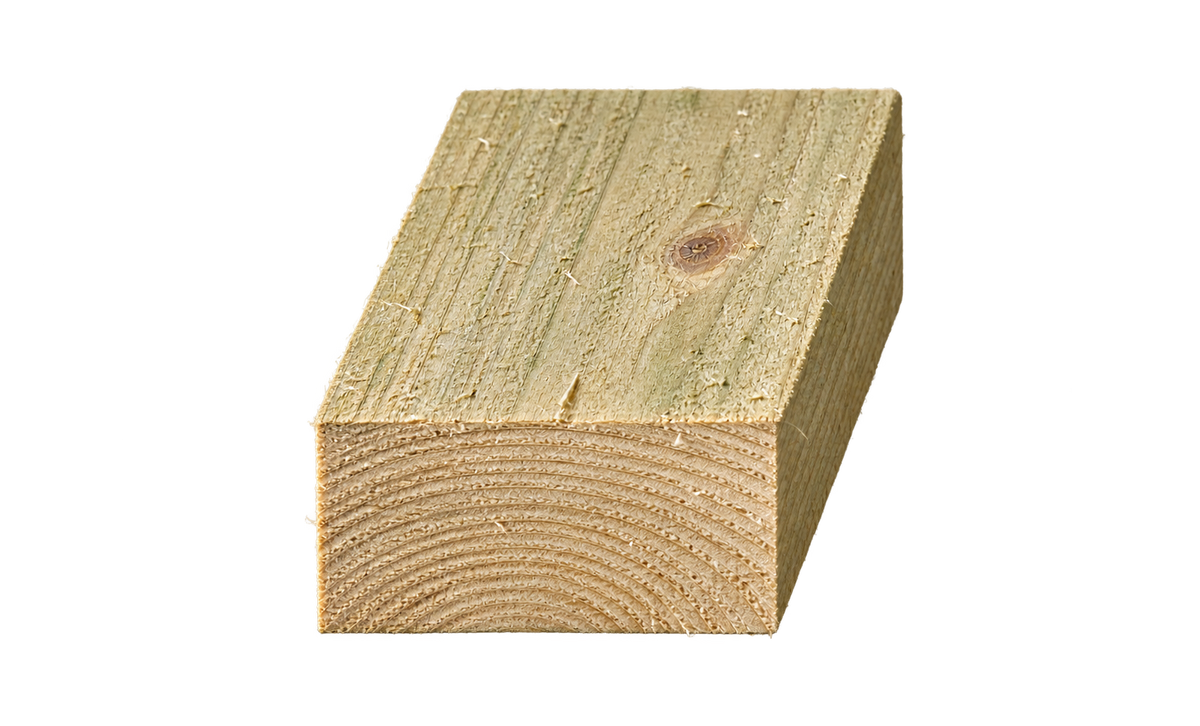 Treated timber cross-section, 100mm × 44mm