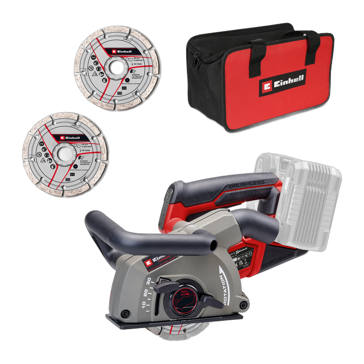 36V (2 x 18V) Cordless Brushless Wall Chaser 125mm – Body Only – Einhell TP-MA 36/30