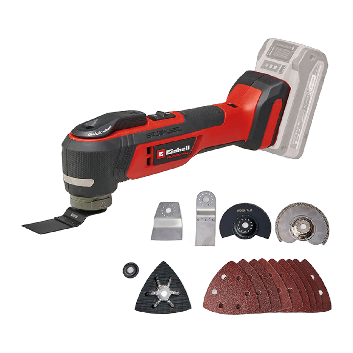 18V Cordless Brushless Multi-Tool with Accessories – Body Only – Einhell TP-MG 18