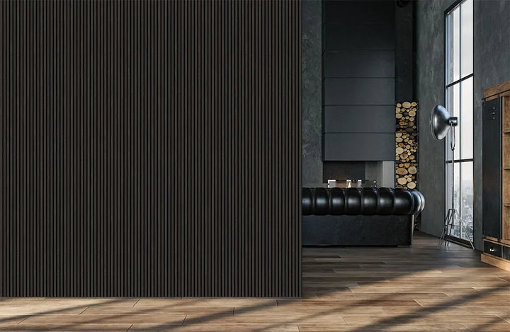 Acoustic Wall Panel Black Oak 22 x 605 x 2440 mm - Dynamite Hardware