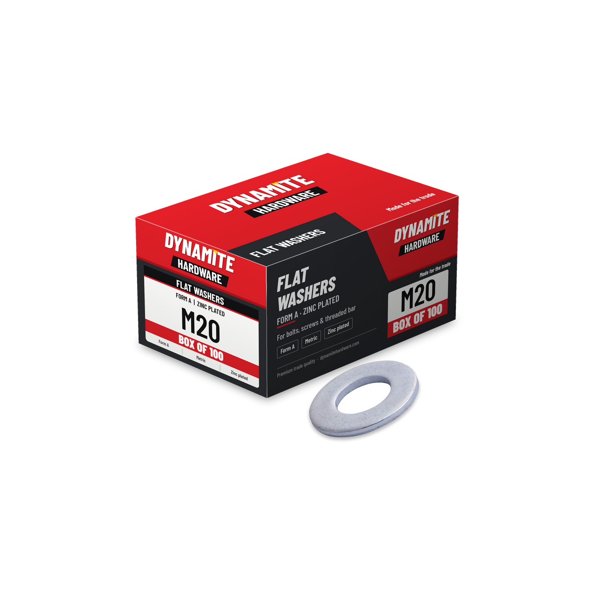 Form A Flat Washers M20 Zinc Plated DIN 125A, box of 100