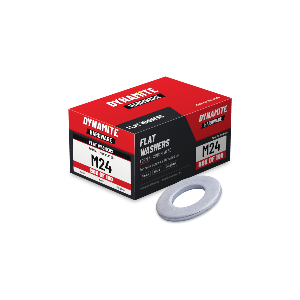 Form A Flat Washers M24 Zinc Plated DIN 125A, box of 100