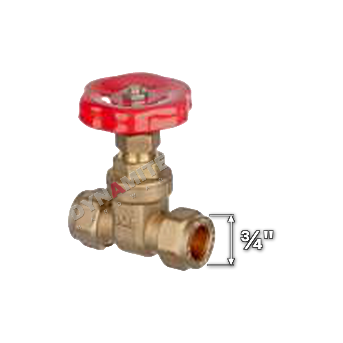 Gate Valve - Compression (Imperial), ¾", size marked with a white arrow