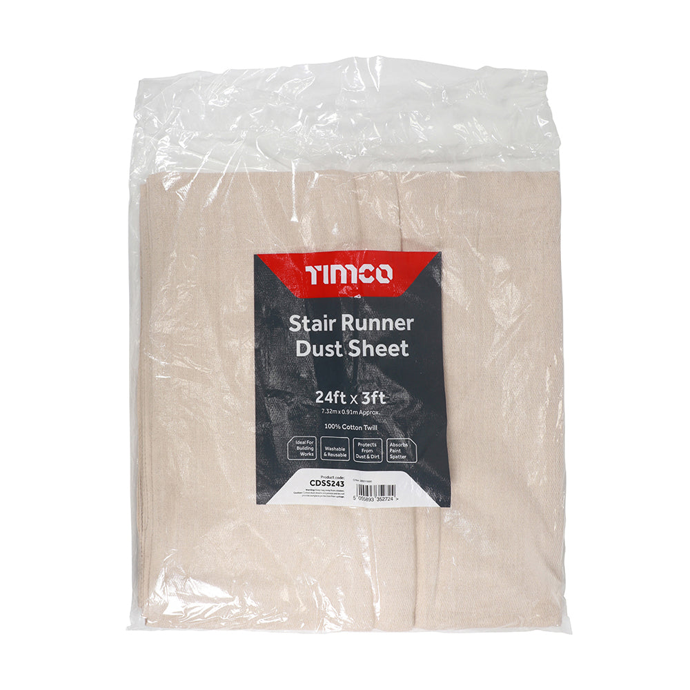 Timco Stair Runner Dust Sheet 24ft x 3ft - Dynamite Hardware