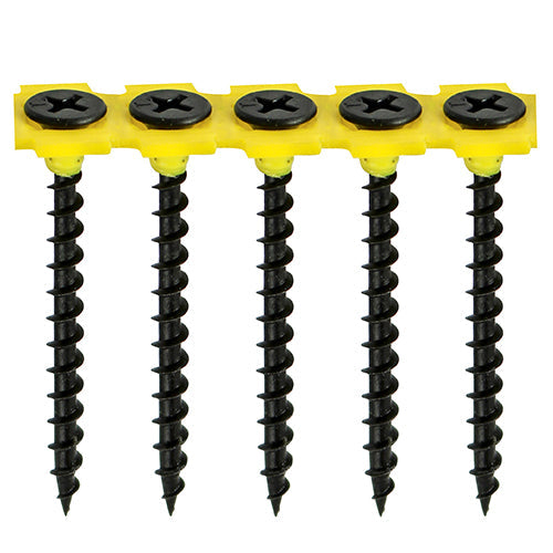 Timco Collated Drywall Screws - Coarse Thread - Black 4.2 x 75 (Pack 1000) - Dynamite Hardware