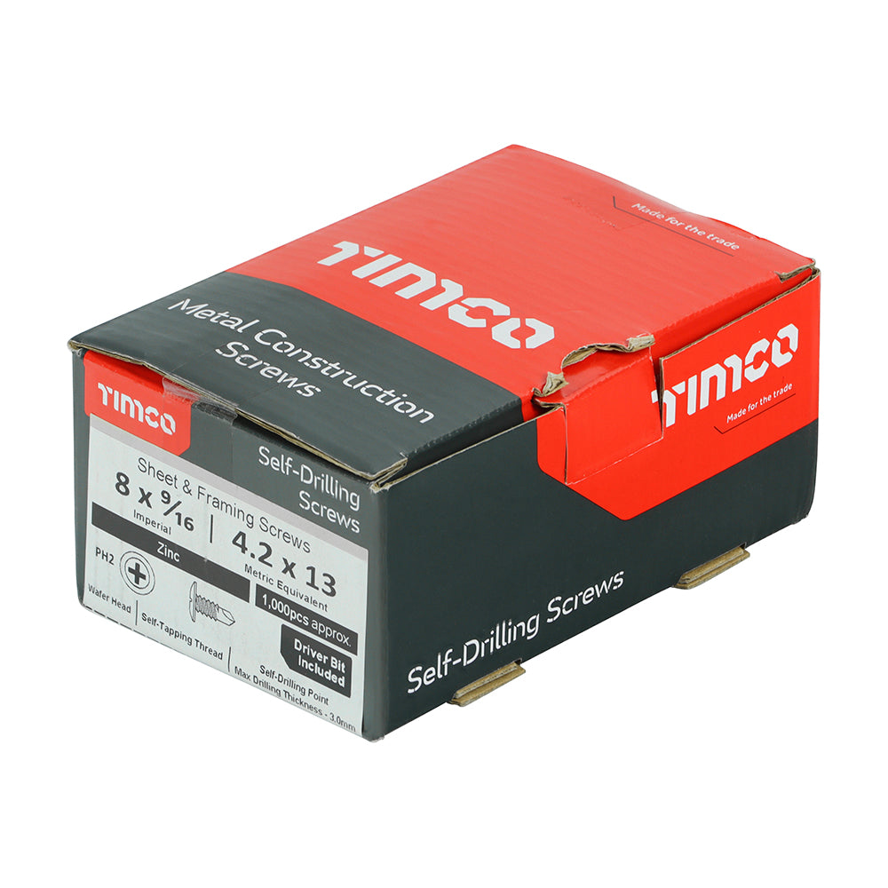 Timco Wafer Screw PH2 S/DRILL Zinc 4.2 x 13 (1000) - Dynamite Hardware