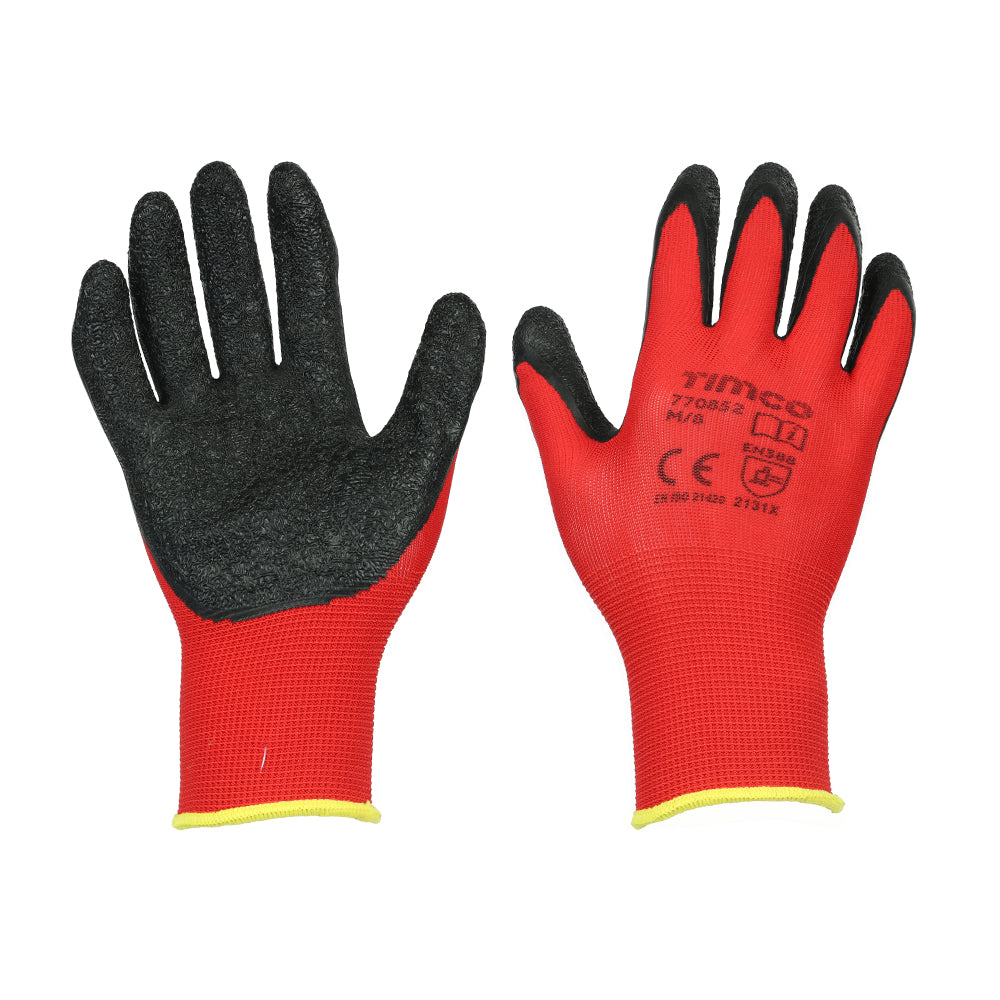 Light Grip Gloves - Crinkle Latex Coated Polyester Medium - Dynamite Hardware