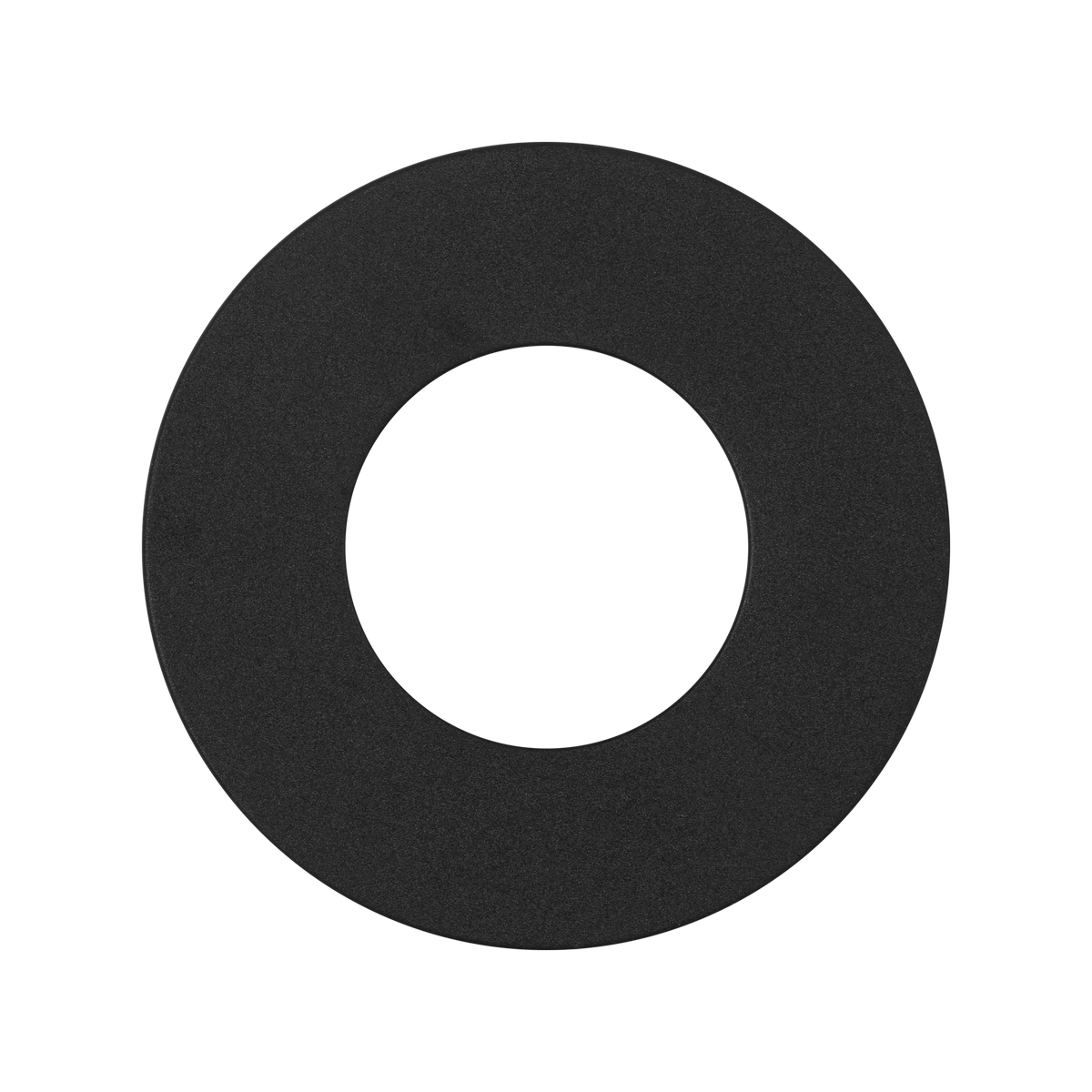 Downlight Bezel Flat – Matt Black – Luceco FTBZFBK-01 angled view
