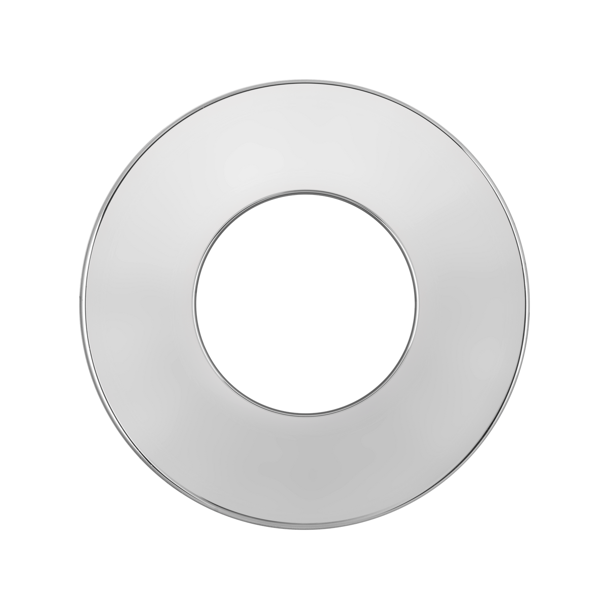 Downlight Bezel Flat – Polished Chrome – Luceco FTBZFPC-01 angled view