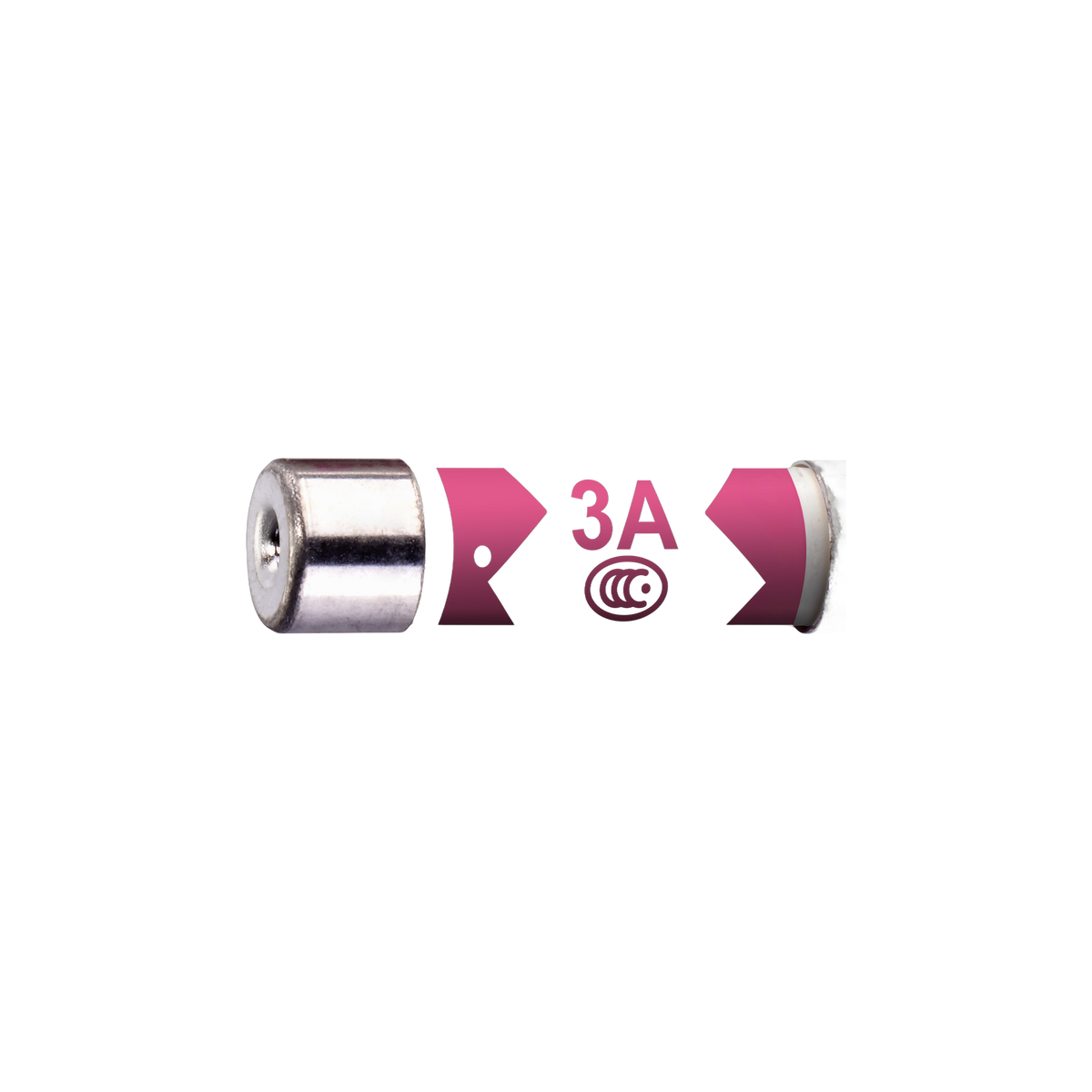 3A Plug Fuses – Pack of 4 – Masterplug FUSE3-MP front view