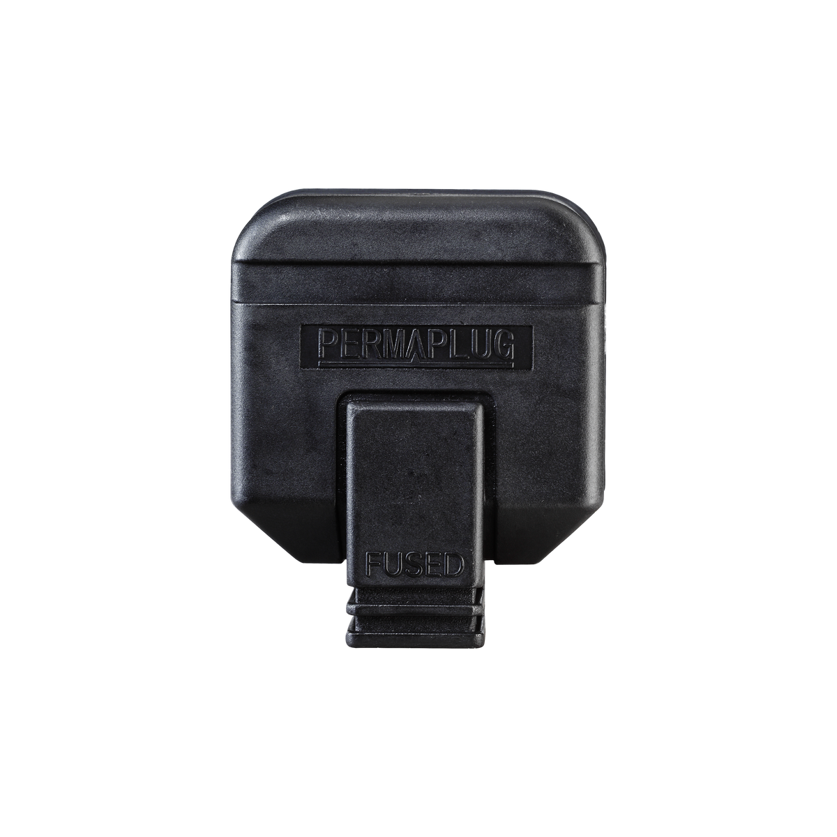 Heavy Duty Rubber Rewireable Plug 13A – Black, Fused – Masterplug HDPT13B-01 front view